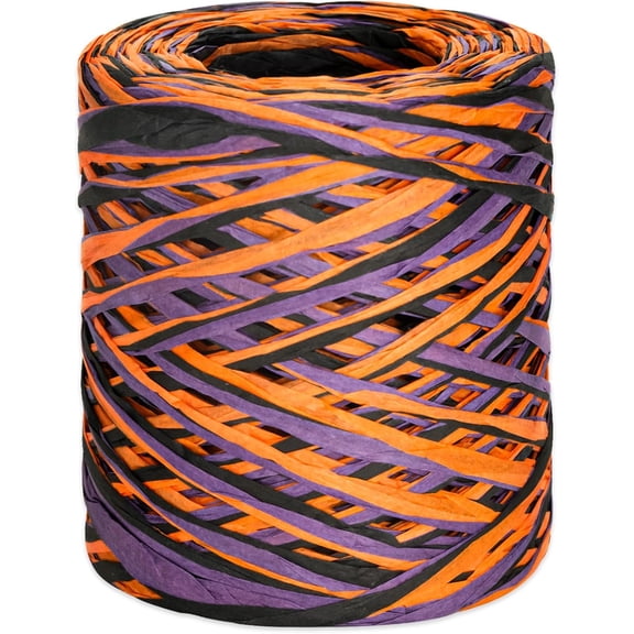 1 Roll 525 Feet Orange Black Purple Raffia Ribbon Colored Paper Gift Wrapping Halloween Decor Crafts