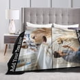 thumbnail image 5 of Customized Photo Blanket for Couples, Personalized Blankets with Name Image Logo Gifts for Husband/Wife, Gift for Wife Husband Her Him Anniversary Wedding, White, 40"x50" Blankets, 5 of 5