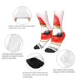 thumbnail image 3 of Zufioo Watermelon Gnome Print Children's Mid-tube Socks, Contrast Color High Elastic Sports Socks - Sweat-absorbent, Warm, Suitable for Children Aged 6-10, 3 of 5
