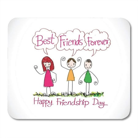 KDAGR Abstract Happy Friendship Day and Best Friends Forever Idea Mousepad Mouse Pad Mouse Mat 9x10