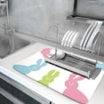 thumbnail image 5 of Spring Easter Dish Drying Mats for Kitchen Counter 18×24 Inch Cute Bunny Rabbit Large Microfiber Drying Mat Kitchen Accessories Dish Rack Mat Drainer Pad Washable Absorbent, 5 of 6