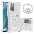 thumbnail image 1 of Funda para Samsung Galaxy Note 20 5G con Brillo Líquido Flotante, Purpurina, Parachoques y Anillo Giratorio Soporte, 1 of 5