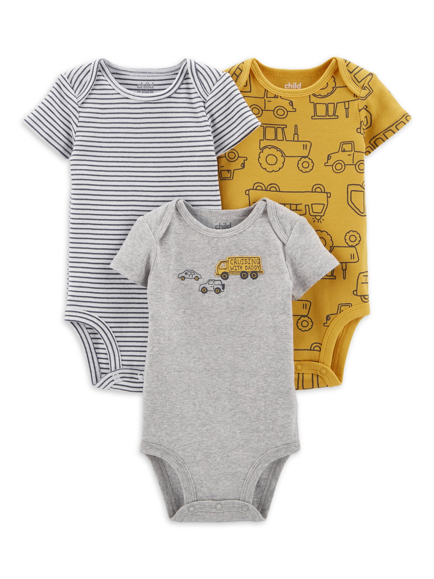 Carter's Child of Mine Baby Boys Construction Bodysuit, 3-Pack, Preemie-18 Months