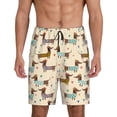 thumbnail image 1 of Balery Dachshund Dog Pantalones cortos de pijama de punto de algodón para hombre con cinturilla y bolsillos-X-Large, 1 of 5