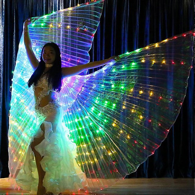 ZHAOCHENG Nuevas alas LED para adultos, alas de mariposa LED, alas LED que brillan en la oscuridad, disfraces de danza del vientre multicolor