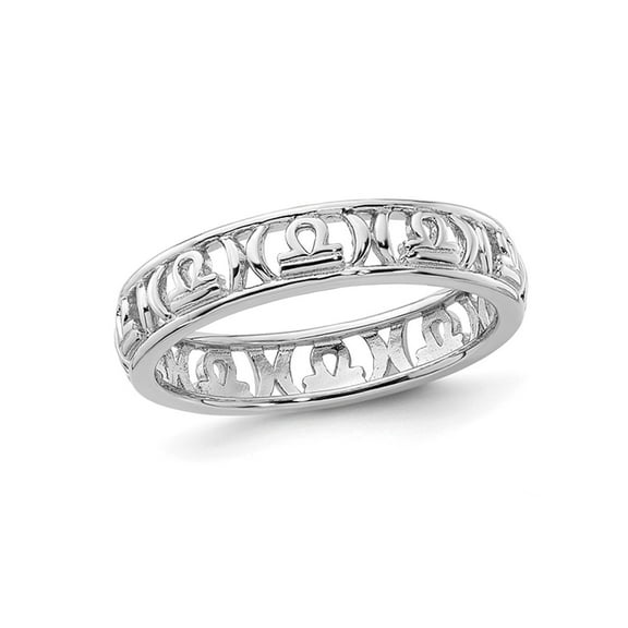 Gem & Harmony Sterling Silver Libra Zodiac Astrology Ring Band for Women