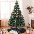 thumbnail image 7 of Sikiie Fluid Black White Paint Swirls 30-48 inches {designName} Print Christmas Tree Skirt Snowman Xmas Tree Skirt with Edge Christmas Decorations for Holiday Party-30", 7 of 7