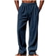 thumbnail image 2 of Ceisia Men's Trendy Solid Color Gift Elastic Drawstring Waist Straight Casual Trousers with Pockets, 2 of 7