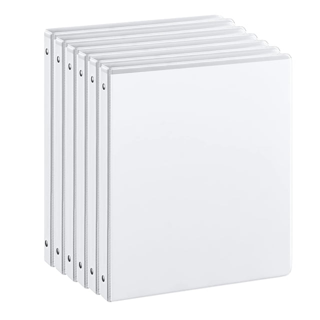 Carpeta de 3 anillas SUIN de 0,5 pulgadas con 2 bolsillos interiores, paquete de 6
