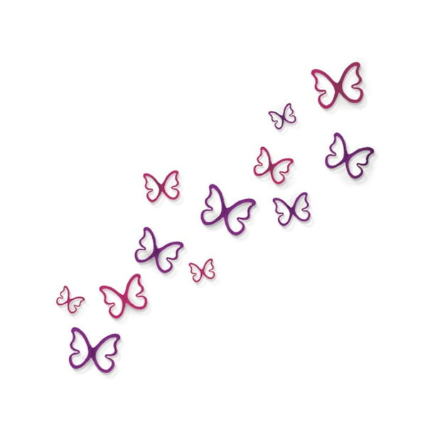 Mariposas 3D Para Pared Better Place Morado Rosa 12 Piezas 1