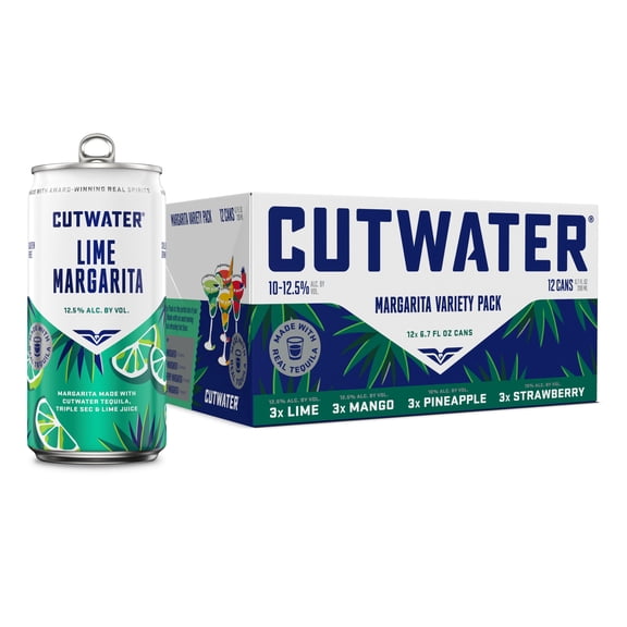Cutwater Mini Margarita Variety, 12 pack, 200ml Aluminum Cans, 12.5% ABV