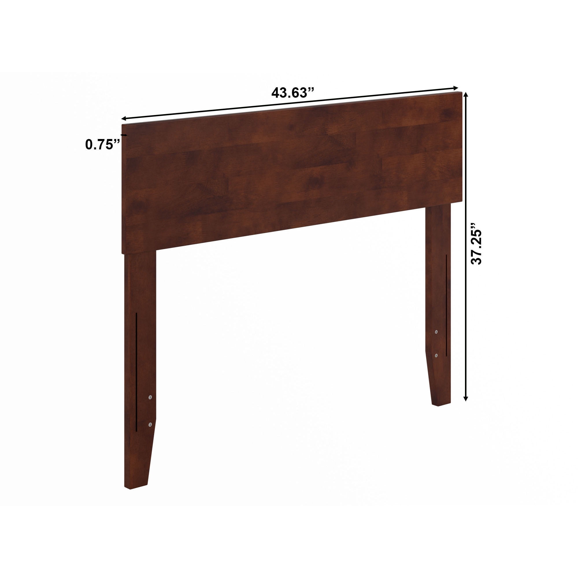 AFI Orlando Twin Modern Solid Wood Panel Headboard with Attachable Charger, Walnut