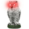 Lieonvis Plastic Owl to Keep Birds Away,Owl Scarecrows with Flashing Eyes&Frightening Sound,Bird
