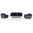 thumbnail image 4 of Modway Stance 4 Piece Outdoor Patio Aluminum Sectional Sofa Set - White Navy EEI-3161-WHI-NAV-SET, 4 of 4