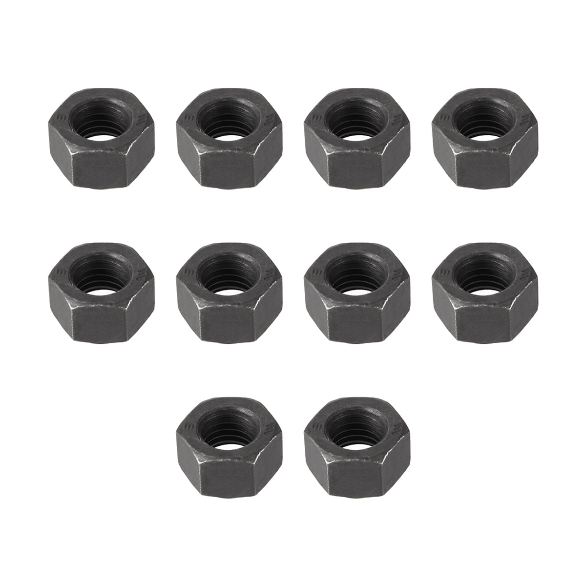 Hex Finished Nut Grade 2 Zinc Plated Carbon Steel Metric Coarse Black And White 