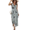 thumbnail image 2 of Westies & Scottie Dogs Dress Summer Street Style Bohemia Long Dresses Female Sleeveless Printed Maxi Dress, 2 of 9