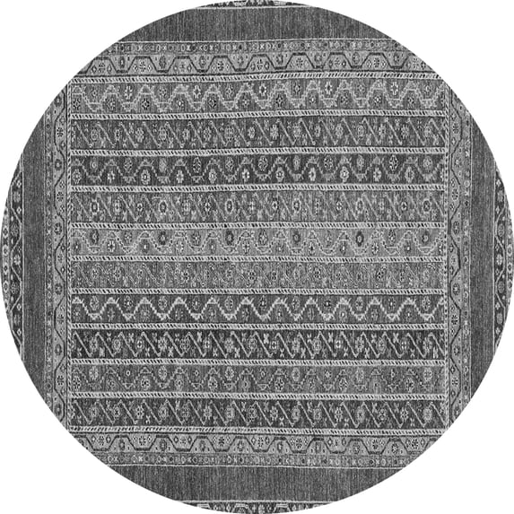 Ahgly Company Indoor Round Oriental Gray Modern Area Rugs, 4' Round