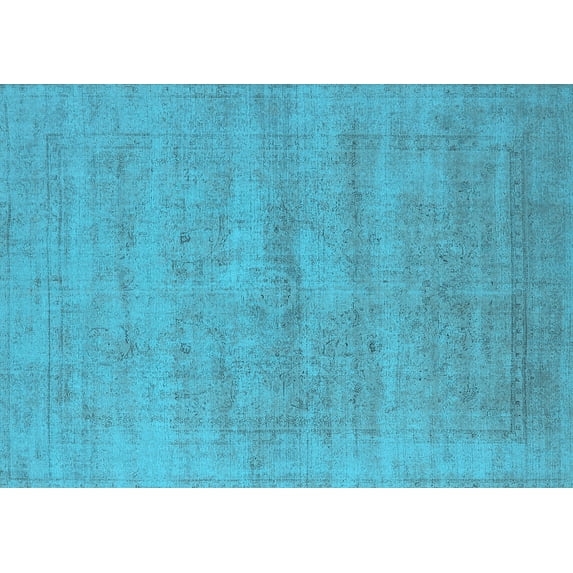 Ahgly Company Indoor Rectangle Oriental Light Blue Industrial Area Rugs, 6' x 9'