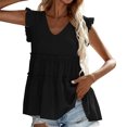 thumbnail image 1 of Blusa informal de manga corta con cuello en V y hombros descubiertos para mujer Fridja  hjk3769, 1 of 9