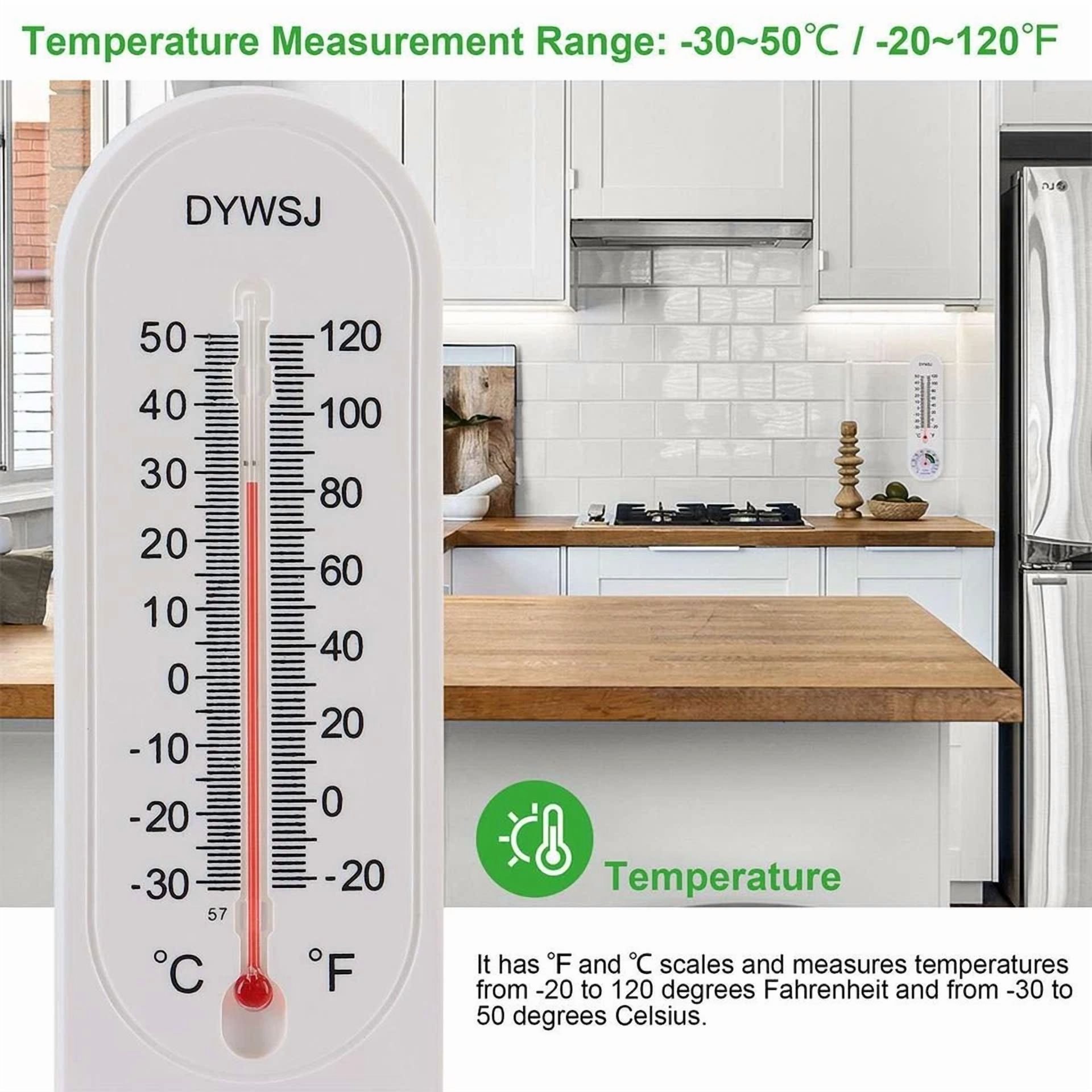 PURELY- 4Pcs Wall Thermometer Indoor Outdoor Yard Garden Greenhouse Home Humidity Meter