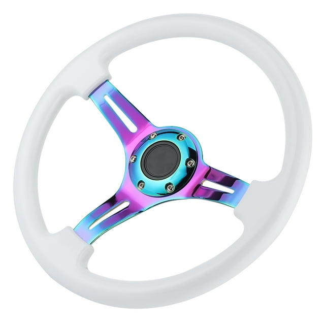 Racing Steering Wheel, Colorful Spoke ABS Steering Wheel 14in 6-Hole For Ost Vehicles And Racing Car