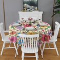thumbnail image 2 of Pioneer Flower Floral Print Pattern Round Tablecloth 60"x60",Wrinkle Wipeable Table Cloth for Kitchen Dining Room Picnic Patio Party, 2 of 6