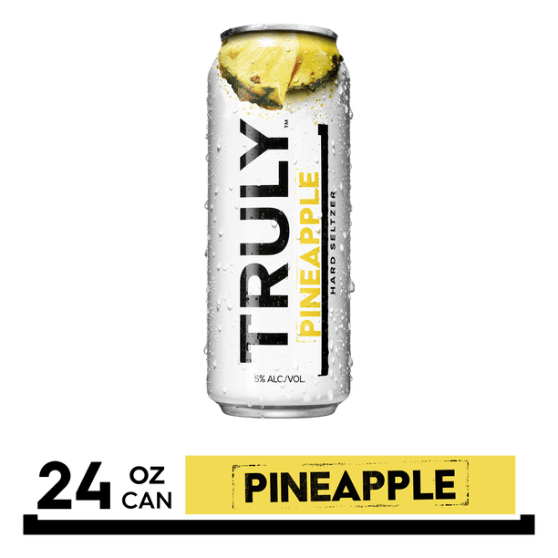 TRULY Hard Seltzer Pineapple, 24oz beer white can, Gluten ...