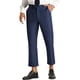 thumbnail image 5 of Pantalones formales recortados para hombres INSPIRE CHIC, color sólido, con frente plano, talla 28, azul marino, 5 of 6