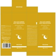 Mooyam 2Pack Kojic Acid Turmeric Overnight Wrapping Peel Off Mask for Lifting & Firming Face - for Clear, Dewy, Radiant Face