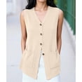 thumbnail image 6 of Womens Sleeveless Sweater Vest Button Light XXXL, 6 of 10