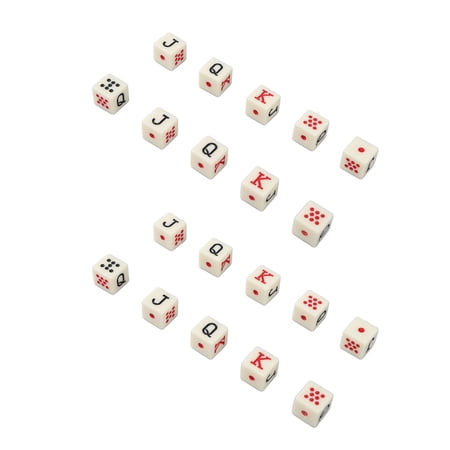 M Buder 20Pcs Spanish Poker Dice Set 6 Sided Square JQK Plastic Yellow Table Game Accessories for Family Party, Liars Dice and Board Games (0.63 inches / 16 mm)