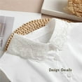 thumbnail image 6 of LoudSung Fake Collar Detachable Half Shirt Blouse Embroidery Crystal False Collar Floral Lace Elegant for Women Girls, 6 of 7