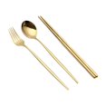 thumbnail image 2 of tumgatte Straw Tableware Set Stainless Steel Spoon Fork Chopsticks Straw Student Travel Portable Set Gift Tableware Summer Savings, 2 of 3