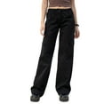 thumbnail image 2 of Faithtur Cargo Pantalons pour Femmes, Fermeture Éclair Bouton Décontracté Rue Solide Pantalons Amples avec Poches, 2 of 5
