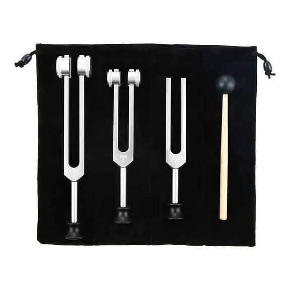 3Pack Tuning Fork Set(128Hz, 256Hz, 512Hz) Tuning Fork Kit for Healing, Chakra, So G4782