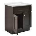 thumbnail image 5 of Design House Brookings 25" x 22" Assembled Shaker 2-Door Bathroom Vanity with Cultured Marble 4" Centerset Solid White Top, Espresso/White, 5 of 28