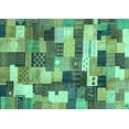 thumbnail image 1 of Ahgly Company Indoor Rectangle Checkered Turquoise Blue Modern Area Rugs, 8' x 10', 1 of 4