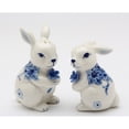 thumbnail image 3 of Ceramic Easter Bunny Salt and Pepper Shakers Blue Flowers Gift, 3 of 3