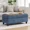 Blue, variant on 45 Inch Large Storage Ottoman Bench with Wooden Tray Coffee Table, Green Chenille Upholstered Foot Rest, Multifunctional Foot Stool Ottoman for Living Room, Bedroom & Entryway, Solid Wood Legs