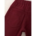thumbnail image 5 of YONGHS Kids Boys Casual Long Pants Solid Color Pull On Stretch Trousers 9M-5T Burgundy 12-18 Months, 5 of 6