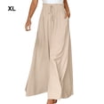 thumbnail image 2 of maskred Flowy Leg Pants For Women - Addition To Any Wardrobe Leg Pants Flowy Thin Style apricot,1 XL, 2 of 6