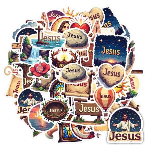 Faith Stationery Stickers Holy Teacher Reward Stickers Biblical Kids Stickers Toy for Luggage Laptop Suitcase
