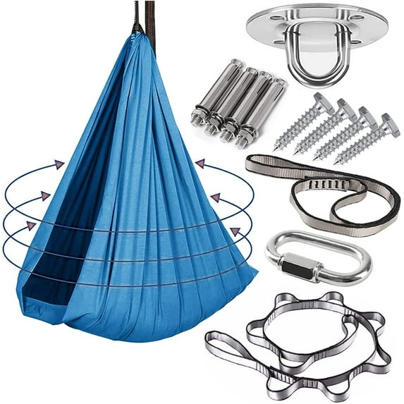 LLLD Therapy Swing Sensory Swing for Adults for Adults Indoor Therapy Swing for Kids to Play & Calm Hanging Hammock Therapy Swing for Autism Child (Color : Green, Size : 150x280CM/59x110in)