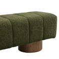 thumbnail image 5 of Christopher Knight Home 50" Ottoman Bench with Boucle Upholstery and Wood Legs, Green Fabric, 5 of 8