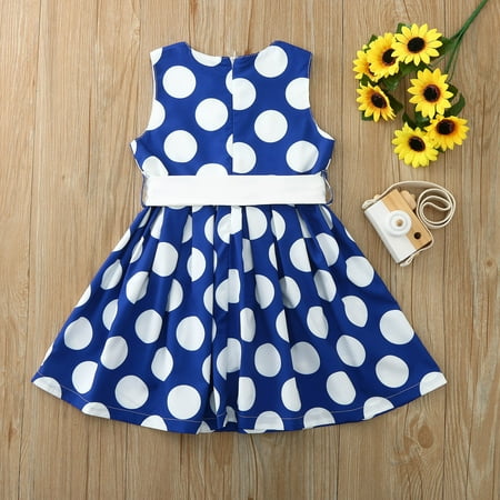 

PEASKJP Dresses Toddler Girls Summer Prited Short Sleeve Chiffon Swing Flowy Tulle Dress Blue 4-5 Years
