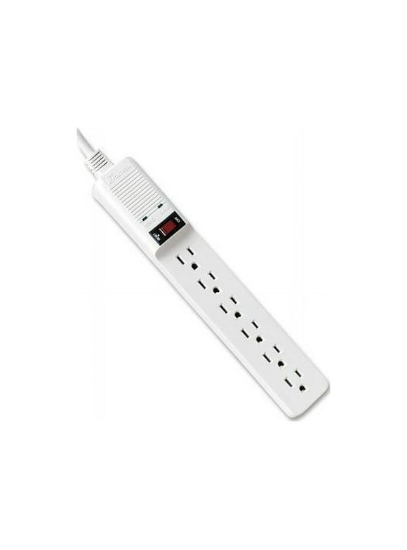Fellowes Basic Home/Office Surge Protector, 6 Outlets, 15 ft Cord, 450 Joules, Platinum -FEL99036