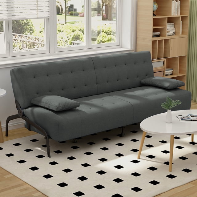 Sofá Cama Color Gris, Sofá 2 Plazas
