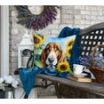 thumbnail image 4 of Carolines Treasures DAC6017PW1818 18 x 18 in. Unisex Basset Hound in Sunflowers Throw Pillow, 4 of 5