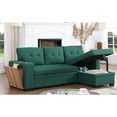 thumbnail image 5 of 3 Sectional In Linen - Pull-out With Storage Chaise, Foam Filled, 93.72 In. W X 53.49 D 34.55 H Upholstered Removable Cushions, 93.72" 53.49" 34.55" For Comfortable Lounging, 5 of 6