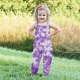 thumbnail image 4 of Odeerbi 1-6 Years Kids Girls Summer Jumpsuit Tie-Dye Camisole Romper Casual Breathable Comfortable Overalls Strap Bib Overall Pants Playsuit, 4 of 5